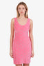 Dolce & Gabbana Pink Velvet Logo Mini Dress Size 38