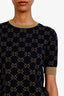 Gucci Black/Gold Cotton Logo Graphic Print Top Estimated Size S
