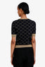 Gucci Black/Gold Cotton Logo Graphic Print Top Estimated Size S