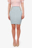 Balmain Blue Knit Midi Length Skirt Size 34