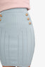 Balmain Blue Knit Midi Length Skirt Size 34