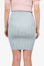 Balmain Blue Knit Midi Length Skirt Size 34