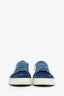Pre-Loved Chanel™ 2017 Blue Velvet Interlocking CC Logo Sneakers Size 37