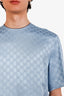 Gucci Blue Satin GG Logo Top Size M Mens
