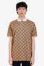 Gucci Beige GG Logo Jacquard Polo Silk/Cotton Shirt Size XL Mens