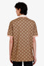 Gucci Beige GG Logo Jacquard Polo Silk/Cotton Shirt Size XL Mens