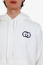 Gucci White Interlocking G Logo Cotton Hoodie Size M Mens