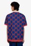 Gucci Blue/Orange Jacquard Jumbo GG Polo Shirt Size XL Mens