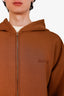 Gucci Brown Cotton Logo Zip Up Sweater Size L Mens