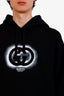 Gucci Black Interlocking G Graffiti Hoodie Size XL Mens