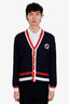 Gucci Navy/Red Wool Blend Cardigan Size S Mens