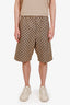 Gucci Beige/Blue Canvas GG Logo Shorts Size 52 Mens