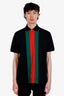 Gucci Black/Striped Cotton Polo Shirt Size M Mens