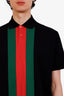 Gucci Black/Striped Cotton Polo Shirt Size M Mens