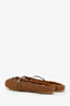 Gucci Brown Shearling Logo Horsebit Flats Size 39