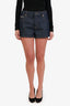 Gucci Blue Dark Denim Logo Mini Shorts Size 28