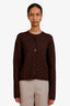 Gucci Brown GG Logo Button Up Cardigan Size L