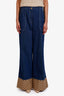 Gucci Blue Denim Wide Leg Jeans with GG Cuff Size 31