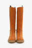 Gucci Brown Suede Edith Horsebit Detail Knee Boots Size 38.5