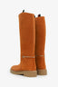 Gucci Brown Suede Edith Horsebit Detail Knee Boots Size 38.5