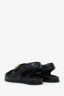 Gucci Black Leather 'Nappa' Embossed GG Logo Sandals Size 38.5