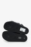 Gucci Black Leather 'Nappa' Embossed GG Logo Sandals Size 38.5