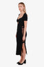 Self Portrait Black Ribbed Halter/Lace Detailed Maxi Dress Size M