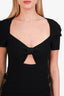 Self Portrait Black Ribbed Halter/Lace Detailed Maxi Dress Size M