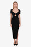 Self Portrait Black Ribbed Halter/Lace Detailed Maxi Dress Size M