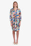 Marni Blue Multicolour Floral Print Maxi Shirt Dress Size 38