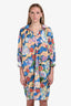 Marni Blue Multicolour Floral Print Maxi Shirt Dress Size 38