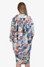 Marni Blue Multicolour Floral Print Maxi Shirt Dress Size 38