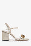 Gucci Gold Metallic GG Marmont Sandals Size 36.5