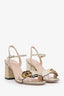Gucci Gold Metallic GG Marmont Sandals Size 36.5