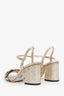 Gucci Gold Metallic GG Marmont Sandals Size 36.5