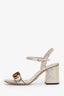 Gucci Gold Metallic GG Marmont Sandals Size 36.5