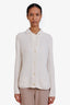 Loro Piana Cream Knit Button Up Sweater Size 46