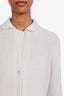 Loro Piana Cream Knit Button Up Sweater Size 46
