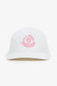 Moncler White/Pink Logo Print Baseball Hat