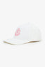 Moncler White/Pink Logo Print Baseball Hat