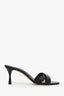 Manolo Blahnik Black Leather Crisscross Sandals Size 39