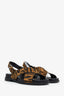 Prada Black Animal Print Crossover Sandals Size 38