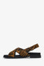 Prada Black Animal Print Crossover Sandals Size 38