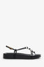 Stuart Weitzman Black Pearl Knot Flat Sandal Size 7.5