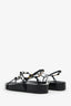 Stuart Weitzman Black Pearl Knot Flat Sandal Size 7.5