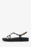 Stuart Weitzman Black Pearl Knot Flat Sandal Size 7.5