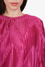 Givenchy Pink Zig-Zag Chevron Pleated Satin Shift Mini Dress Size 36