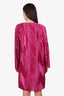Givenchy Pink Zig-Zag Chevron Pleated Satin Shift Mini Dress Size 36