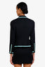 Pre-Loved Chanel™ 94P Black/Blue Wool Single Breasted Jacket + Mini Skirt Set Size 40