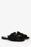Stuart Weitzman Black Suede Ariel Pleated Studded Bow Flats Size 36.5